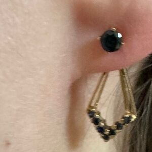 14k real solid gold TOPAZ GEMS Earrings